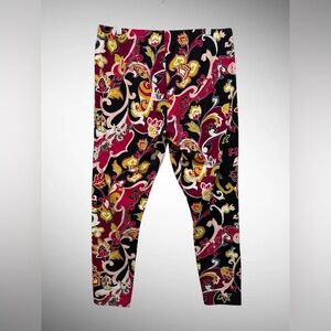 C’est 1946 Floral Stretch Leggings | Black Pink | Size 18/20